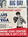 LEONARD, SUGAR RAY-LUIS VEGA ON SITE POSTER (1977-LEONARD'S PRO DEBUT)