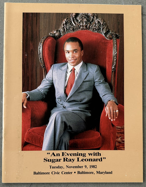 LEONARD, SUGAR RAY "AN EVENING WITH" OFFICIAL PROGRAM (1982)
