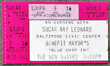 LEONARD, SUGAR RAY "AN EVENING WITH" ON SITE STUBLESS TICKET (1982)