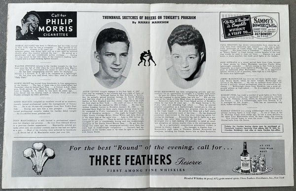 LEVINE, ARTIE-HERB KRONOWITZ OFFICIAL PROGRAM (1947)