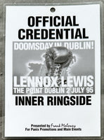 LEWIS, LENNOX-JUSTIN FORTUNE OFFICIAL CREDENTIAL (1995)