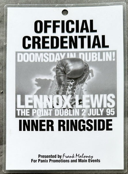 LEWIS, LENNOX-JUSTIN FORTUNE OFFICIAL CREDENTIAL (1995)