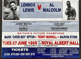 LEWIS, LENNOX-AL MALCOLM ON SITE POSTER (1989)