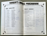 LEWIS, LENNOX-ROBERT WELLS AMATEUR CANADA VS. ENGLAND FINALS PROGRAM (1984)