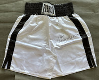 LEWIS, LENNOX SIGNED BOXING TRUNKS (SCHWARTZ SPORTS AUTHENTICATED)