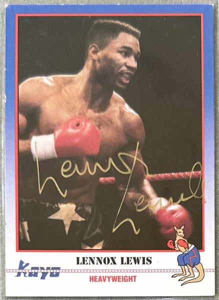 LEWIS, LENNOX SIGNED KAYO BOXING CARD (1991)