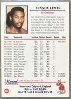 LEWIS, LENNOX SIGNED KAYO BOXING CARD (1991)
