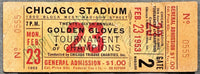 LISTON, SONNY FULL GOLDEN GLOVES TICKET (1953)