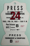 LISTON, SONNY GOLDEN GLOVES FULL PRESS TICKET (1953)
