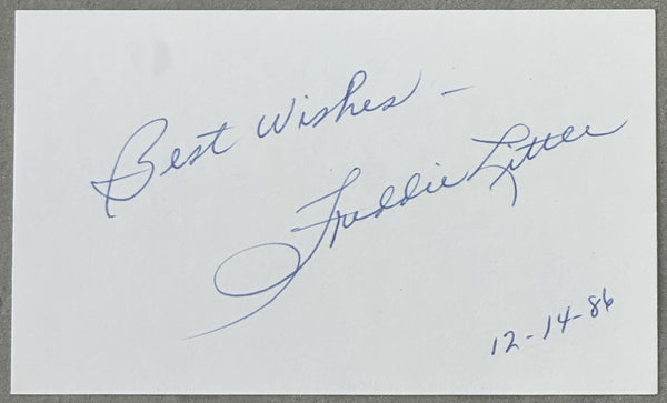 LITTLE, FREDDIE SIGNED INDEX CARD