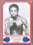 LOCKRIDGE, ROCKY SIGNED BROWN'S BOXING CARD (1986)