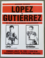 LOPEZ, TONY-LUPE GUTIERREZ & LENNOX LEWIS-MIKE WEAVER OFFICIAL PROGRAM (1991)