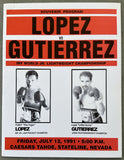 LOPEZ, TONY-LUPE GUTIERREZ & LENNOX LEWIS-MIKE WEAVER OFFICIAL PROGRAM (1991)