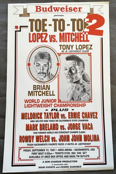 MITCHELL, BRIAN-TONY LOPEZ II ON SITE POSTER (1991-MITCHELL WINS TITLE)