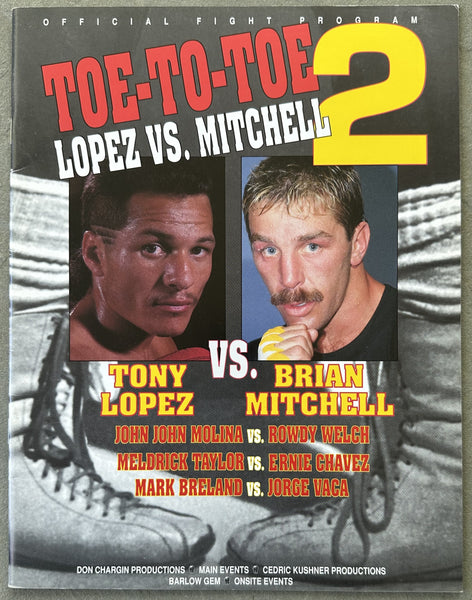 MITCHELL, BRIAN-TONY LOPEZ II OFFICIAL PROGRAM (1991-MITCHELL WINS TITLE)