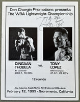 LOPEZ, TONY "THE TIGER"-DINGAAN THOBELA SIGNED OFFICIAL PROGRAM (1993)