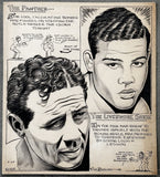 LOUIS, JOE-MAX BAER ORIGINAL CARTOON ART (1935-PHIL BERUBE)