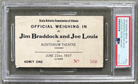 LOUIS, JOE-JIMMY BRADDOCK WEIGH IN PASS (1937-PSA/DNA VG 3)