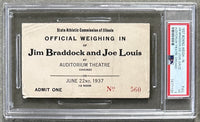 LOUIS, JOE-JIMMY BRADDOCK WEIGH IN PASS (1937-PSA/DNA VG 3)