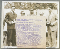 LOUIS, JOE-JAMES BRADDOCK-TONY CANZONERI-TOMMY LOUGHRAN-NAT FLEISCHER ORIGINAL TYPE 1 PHOTO (1936)