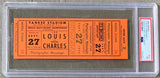 LOUIS, JOE-EZZARD CHARLES FULL TICKET (1950-PSA/DNA NM 7)