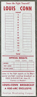 LOUIS, JOE-BILLY CONN II FULL RADIO ADVERTISING RINGSIDE TICKET (1946)