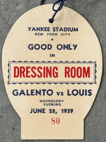 LOUIS, JOE-TONY GALENTO DRESSING ROOM PASS (1939)