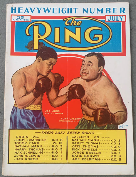 LOUIS, JOE-TONY GALENTO RING MAGAZINE (JULY 1939)