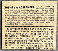 MARCIANO, ROCKY-JOE LOUIS ON SITE TICKET STUB (1951)