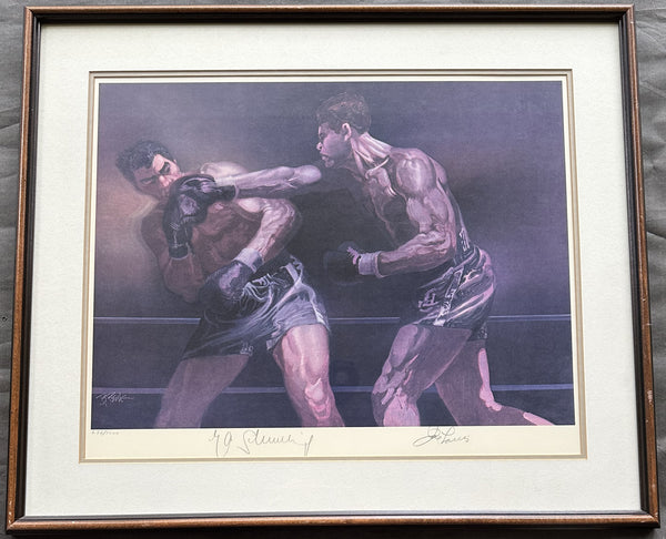 LOUIS, JOE & MAX SCHMELING SIGNED SPORTS ILLUSTRATED LIVING LEGENDS LIMITED EDITION PRINT (1973)