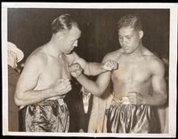 LOUIS, JOE-JACK SHARKEY TYPE 1 WIRE PHOTO (1936-WEIGHING IN)