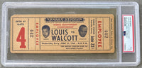 LOUIS, JOE-JERSEY JOE WALCOTT II FULL TICKET (1948-PSA/DNA VG 3)