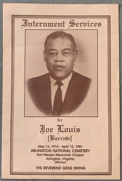 LOUIS, JOE FUNERAL PROGRAM (1981)