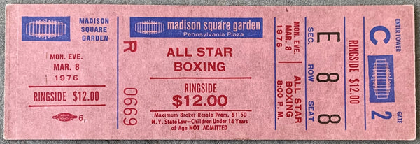 MUHAMMAD, EDDIE MUSTAFA-HILDO SILVA & MIKE ROSSMAN-GENE WELLS ON SITE FULL TICKET (1976)