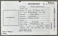 MANFREDO, JR., PETER BOXING LICENSE (1990)