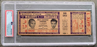 MARCIANO, ROCKY-JERSEY JOE WALCOTT I ON SITE FULL TICKET (1952-MARCIANO WINS TITLE-PSA/DNA)