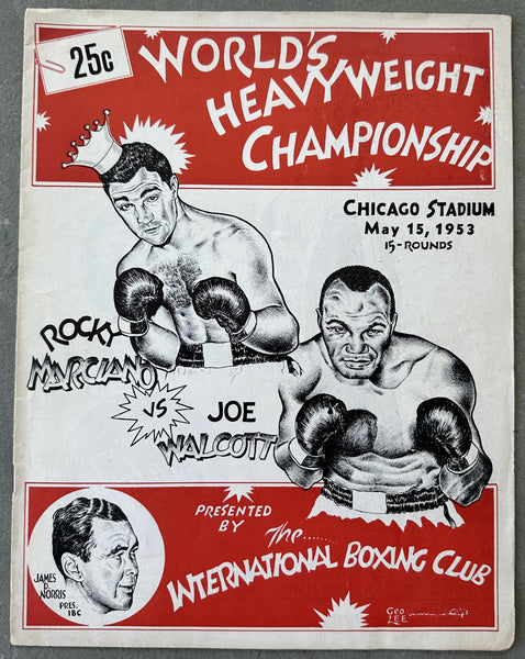 MARCIANO, ROCKY-JERSEY JOE WALCOTT II OFFICIAL PROGRAM (1953)