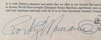 MARCIANO, ROCKY SIGNED POSTER (SHOWING FULL RECORD-PSA/DNA)