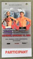 MAYWEATHER, JR., FLOYD-JESUS CHAVEZ PARTICIPANT CREDENTIAL (2001)