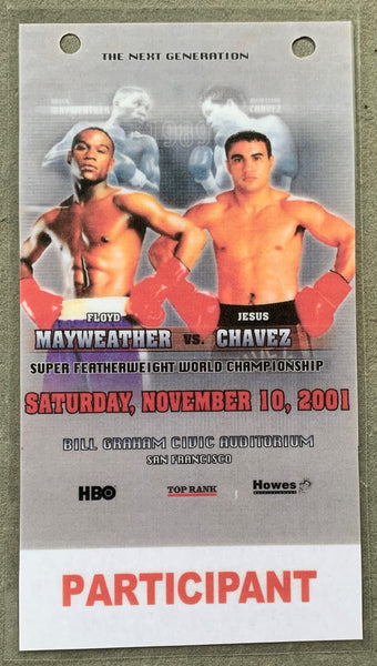 MAYWEATHER, JR., FLOYD-JESUS CHAVEZ PARTICIPANT CREDENTIAL (2001)