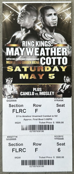 MAYWEATHER, JR., FLOYD-MIGUEL COTTO ON SITE FULL TICKET(2012)