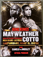 MAYWEATHER, JR., FLOYD-MIGUEL COTTO & CANELO ALVAREZ-SUGAR SHANE MOSLEY OFFICIAL PROGRAM(2012)