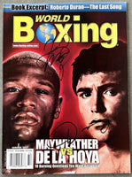 MAYWEATHER, JR., & FLOYD-OSCAR DE LA HOYA SIGNED WORLD BOXING MAGAZINE (2007-JSA)