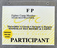 MAYWEATHER, JR., FLOYD-CARLOS GERENA PARTICIPANT CREDENTIAL (2009)