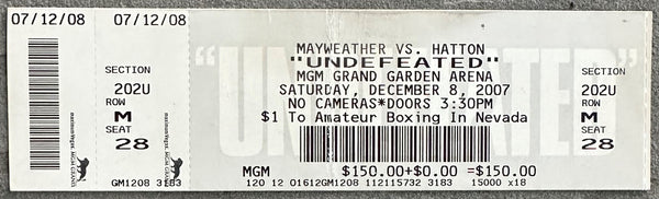 MAYWEATHER, JR.,FLOYD-RICKY HATTON ON SITE FULL TICKET (2007)