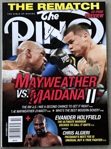 MAYWEATHER, JR., FLOYD & MARCOS MAIDANA SIGNED RING MAGAZINE (2014-JSA)