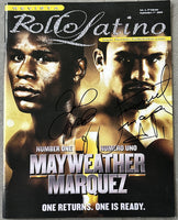 MAYWEATHER, JR., FLOYD & JUAN MANUEL MARQUEZ SIGNED ROLLO LATINO MAGAZINE (2009-JSA)