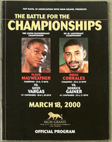 MAYWEATHER, JR., FLOYD-GOYO VARGAS & DIEGO CORRALES-DERRICK GAINER OFFICIAL PROGRAM (2000)