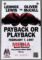 LEWIS, LENNOX-OLIVER MCCALL II PRESS CREDENTIAL (1997)