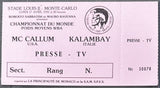 MCCALLUM, MIKE-SUMBU KALAMBAY ON SITE PRESS TICKET (1991)